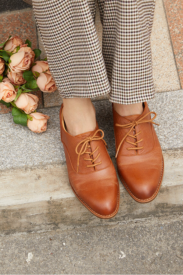 Women Leather Oxford Shoes