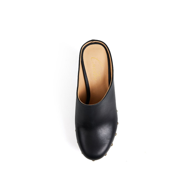 ブーツその他 Claudia Black Shop Black & Brown Chunky Heel Boots | Extended Sizes 10-15