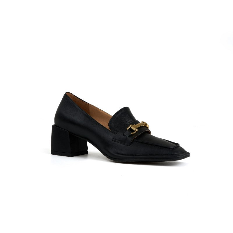 CALLNE】Squaretoe Real Leather Heel Loafer / スクエアトゥ