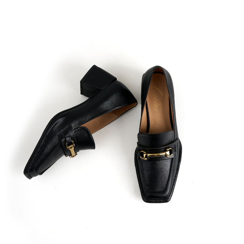 Chloe Square Toe Chunky Heel Loafer for Women – CUCTOS