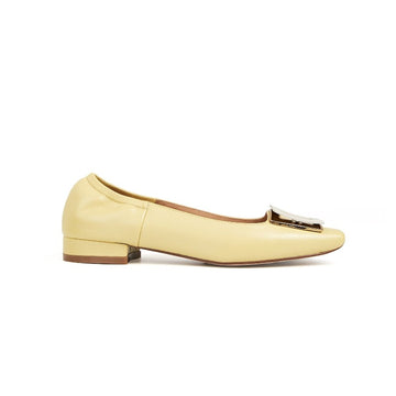 Annie Flat Pump Soft Counter in Sheep Leather- Lemon Yellow - #shoShoesp_name#
