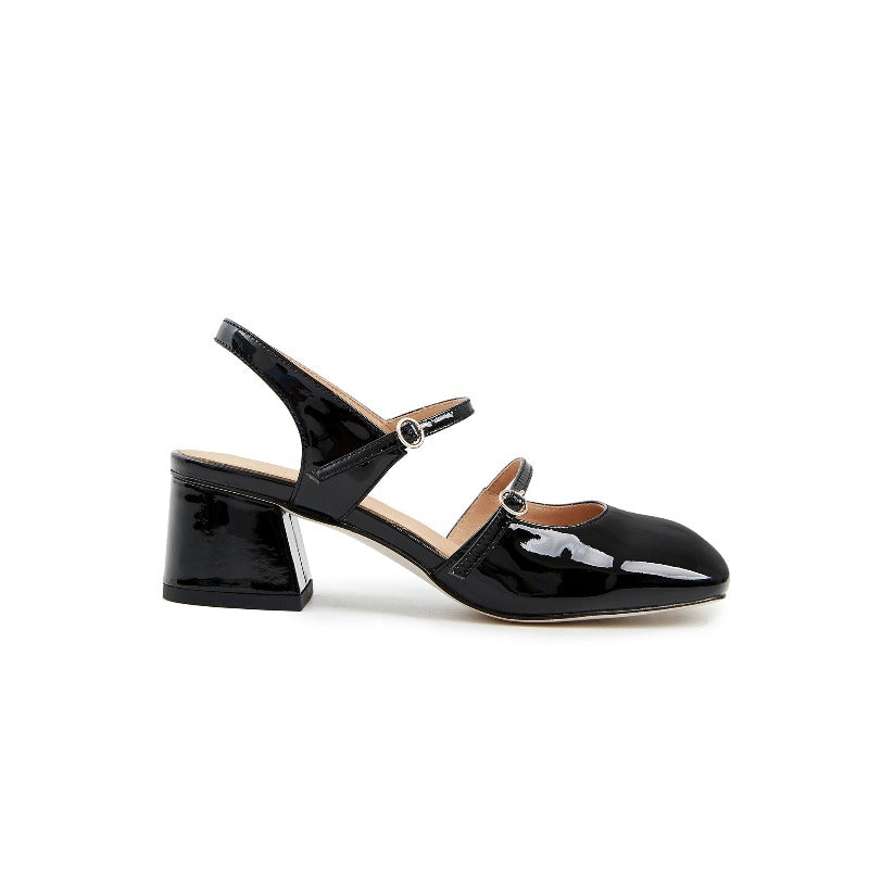 Camilla Heeled Sandal Mary Jane - Black