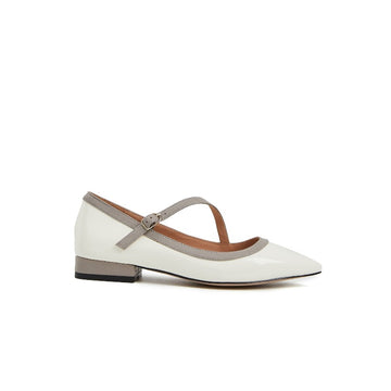 Caroline Strap FLat- Cream