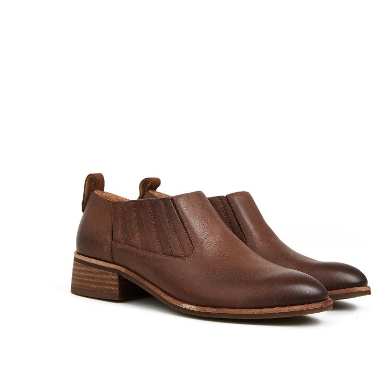 Charlotte Antique Ankle Boot in Cow Leather- Brown - #shoShoesp_name#