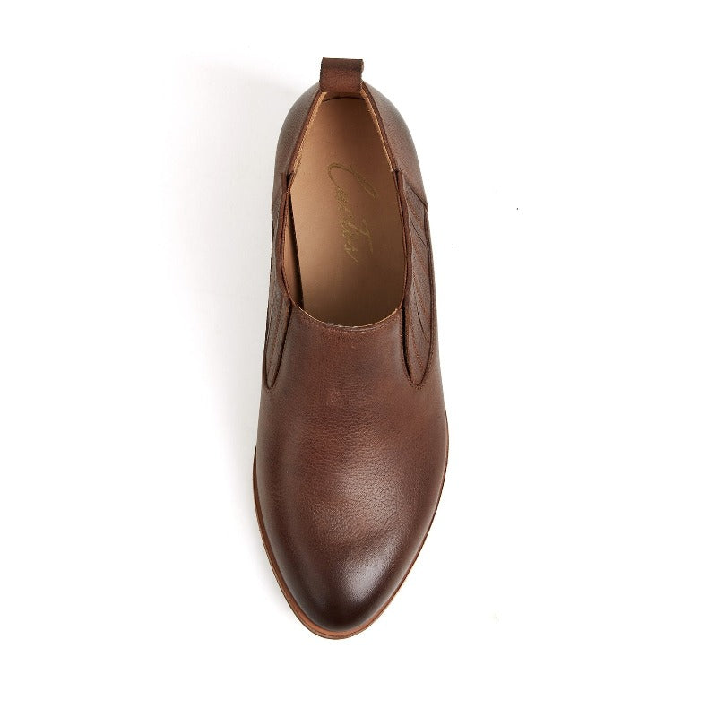 Charlotte Antique Ankle Boot in Cow Leather- Brown - #shoShoesp_name#