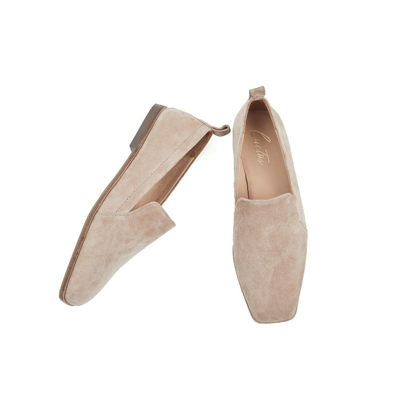 Frances Suede Flat Pump-Blush