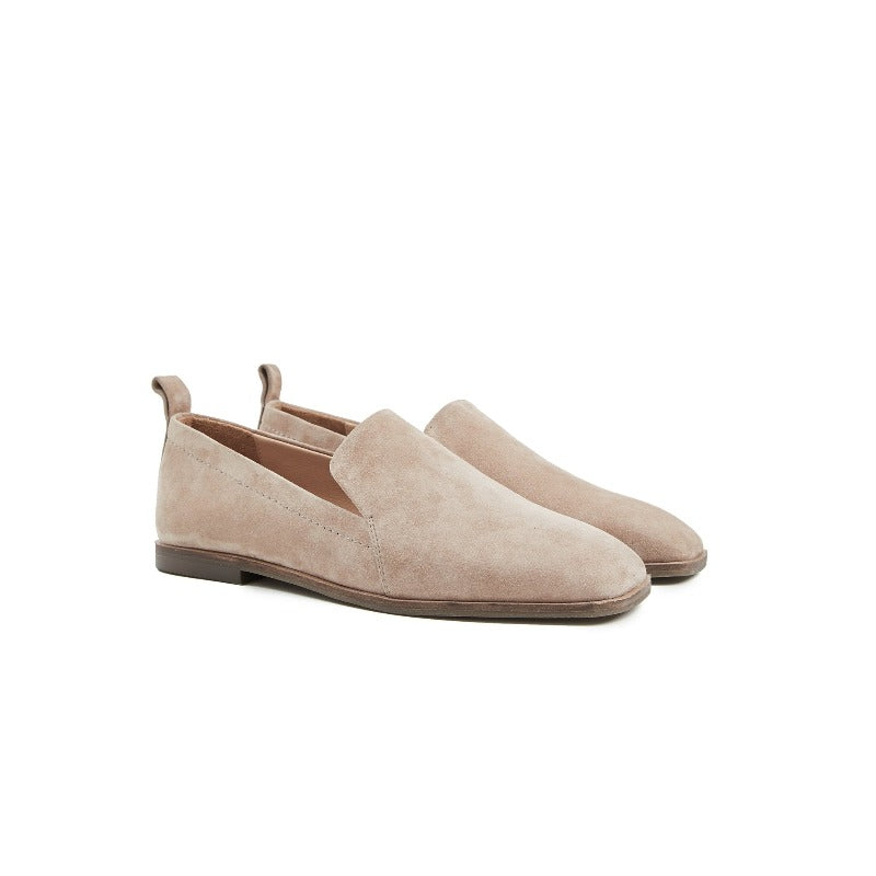 Frances Suede Flat Pump-Blush