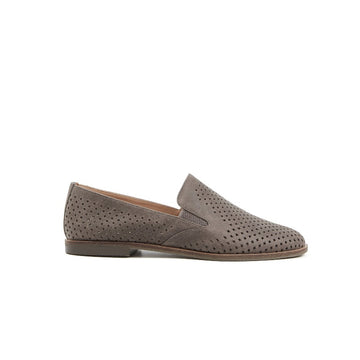 Gloria Women Slip-on Perf Loafer Flats-Dark Taupe