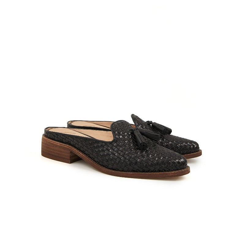 Pamela Woven Mule -Black
